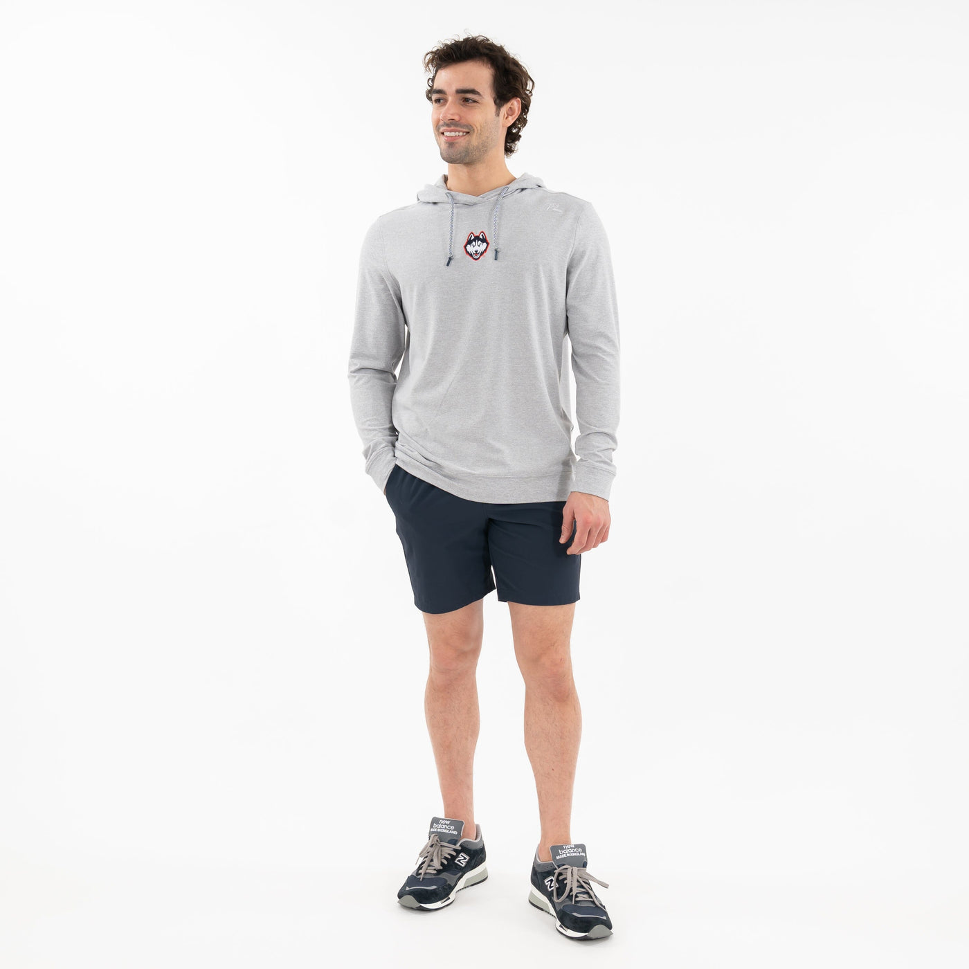 Hesi Collegiate Hoodie - UConn | Heather - Stainless Steel/White - UConn - 1