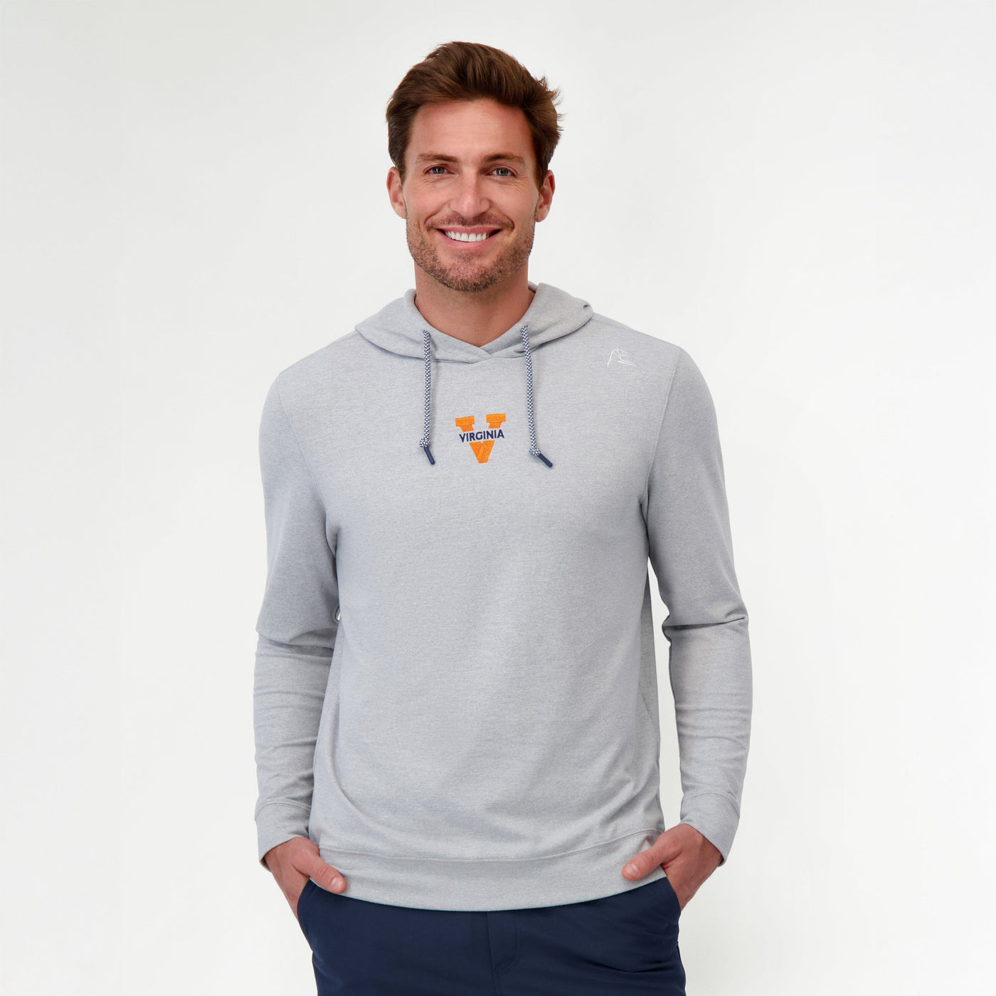 Hesi Collegiate Hoodie - UVA | Heather - Stainless Steel/White - UVA - 1
