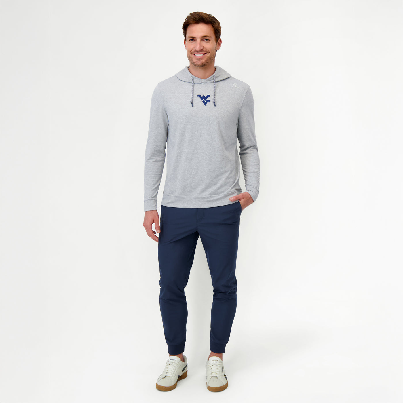 Hesi Collegiate Hoodie - WVU | Heather - Stainless Steel/White - WVU - 1