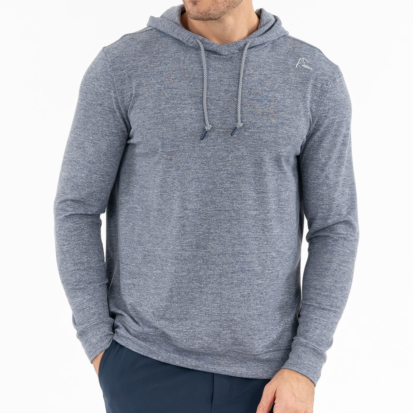 Hesi Performance Hoodie | Heather - Steel Grey/White