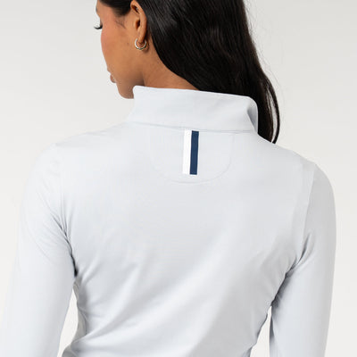 Heather Performance Q-Zip | Heather - Stratus Grey/White
