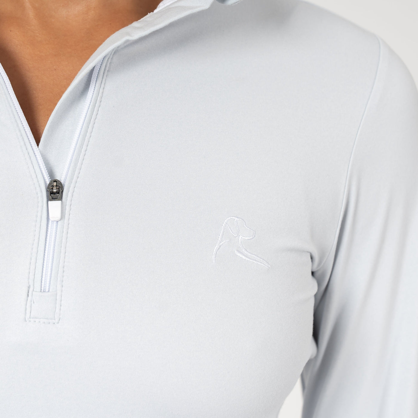 Heather Performance Q-Zip | Heather - Stratus Grey/White