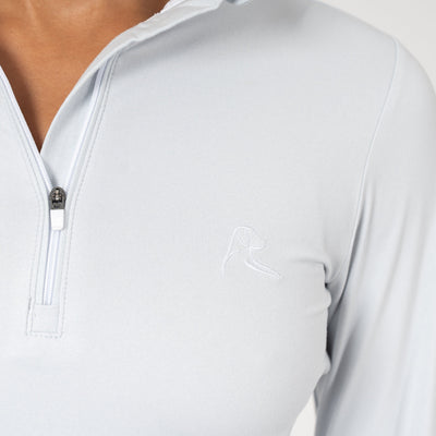 Heather Performance Q-Zip | Heather - Stratus Grey/White