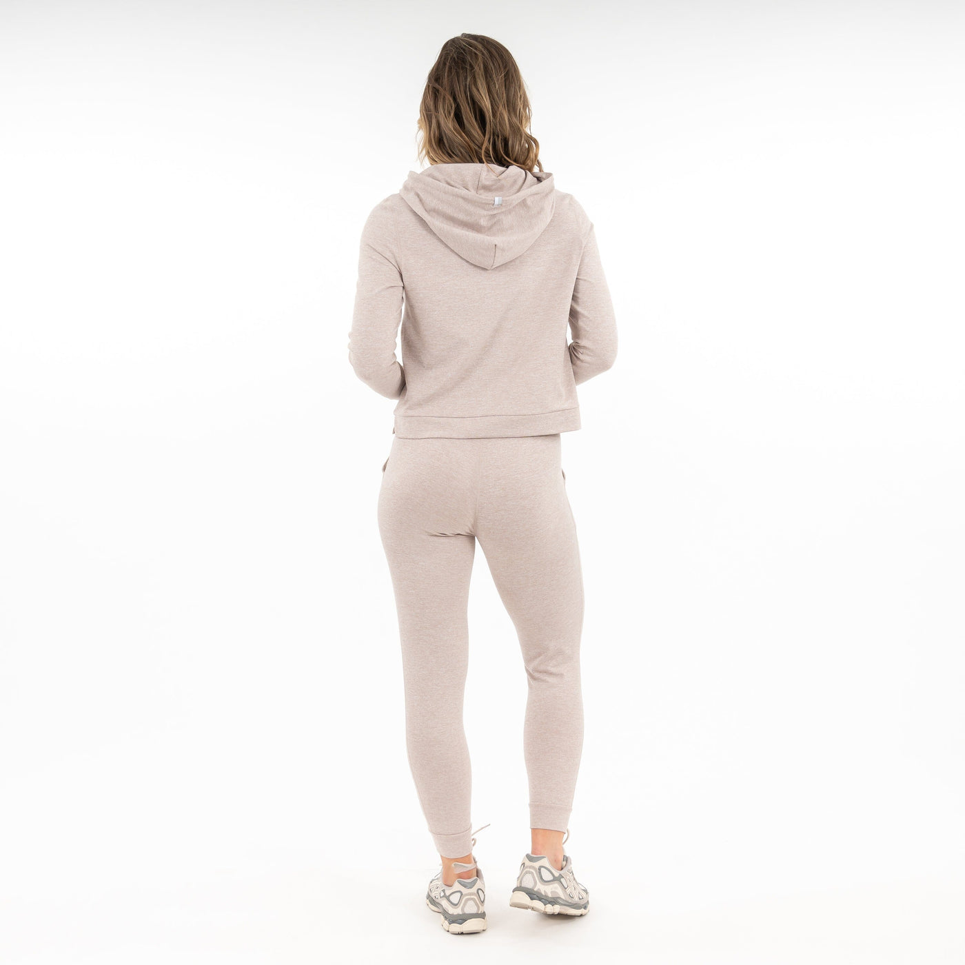 Tempo Performance Hoodie | Heather - Warm Stone/White