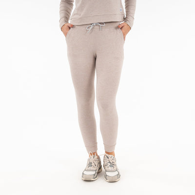 Tempo Performance Jogger | Heather - Warm Stone/White