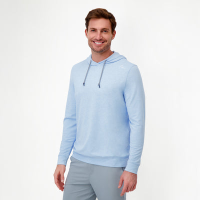 Hesi Performance Hoodie | Heather - Zenith Blue/White