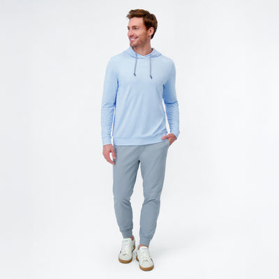 Hesi Performance Hoodie | Heather - Zenith Blue/White
