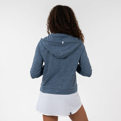 Tempo Performance Full-Zip Hoodie | Heather - Zone Blue/Fleet Navy