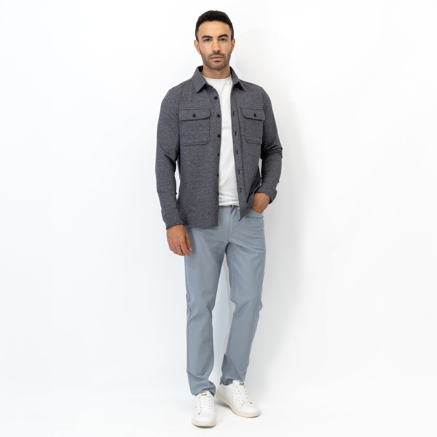 Sheffield Shirt | The Herringbone Jacquard - Black/White