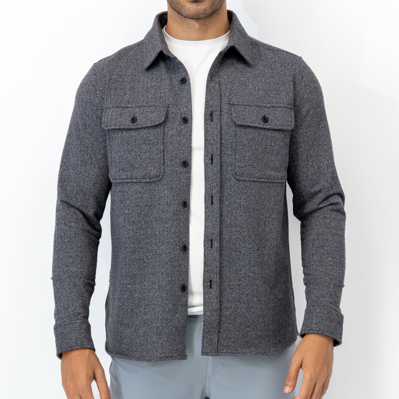 Sheffield Shirt | The Herringbone Jacquard - Black/White