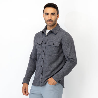 Sheffield Shirt | The Herringbone Jacquard - Black/White