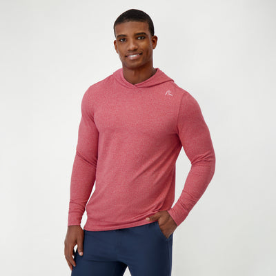 Hesi Performance Hoodie | Herringbone Jacquard - Cardinal Red/White