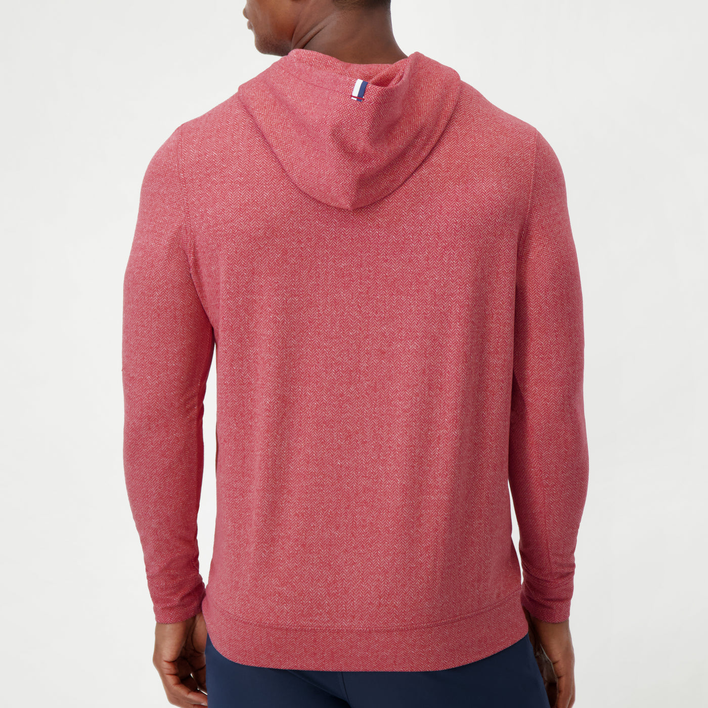 Hesi Performance Hoodie | Herringbone Jacquard - Cardinal Red/White