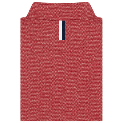 Herringbone Jacquard Performance Q-Zip | The Herringbone Jacquard - Cardinal Red/White