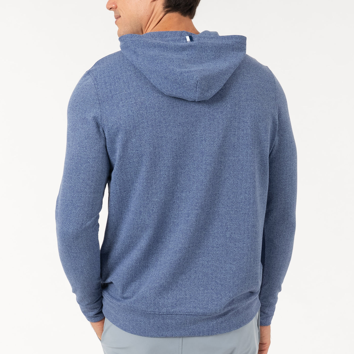 Hesi Performance Hoodie | Herringbone Jacquard - Flag Blue/Zenith Blue