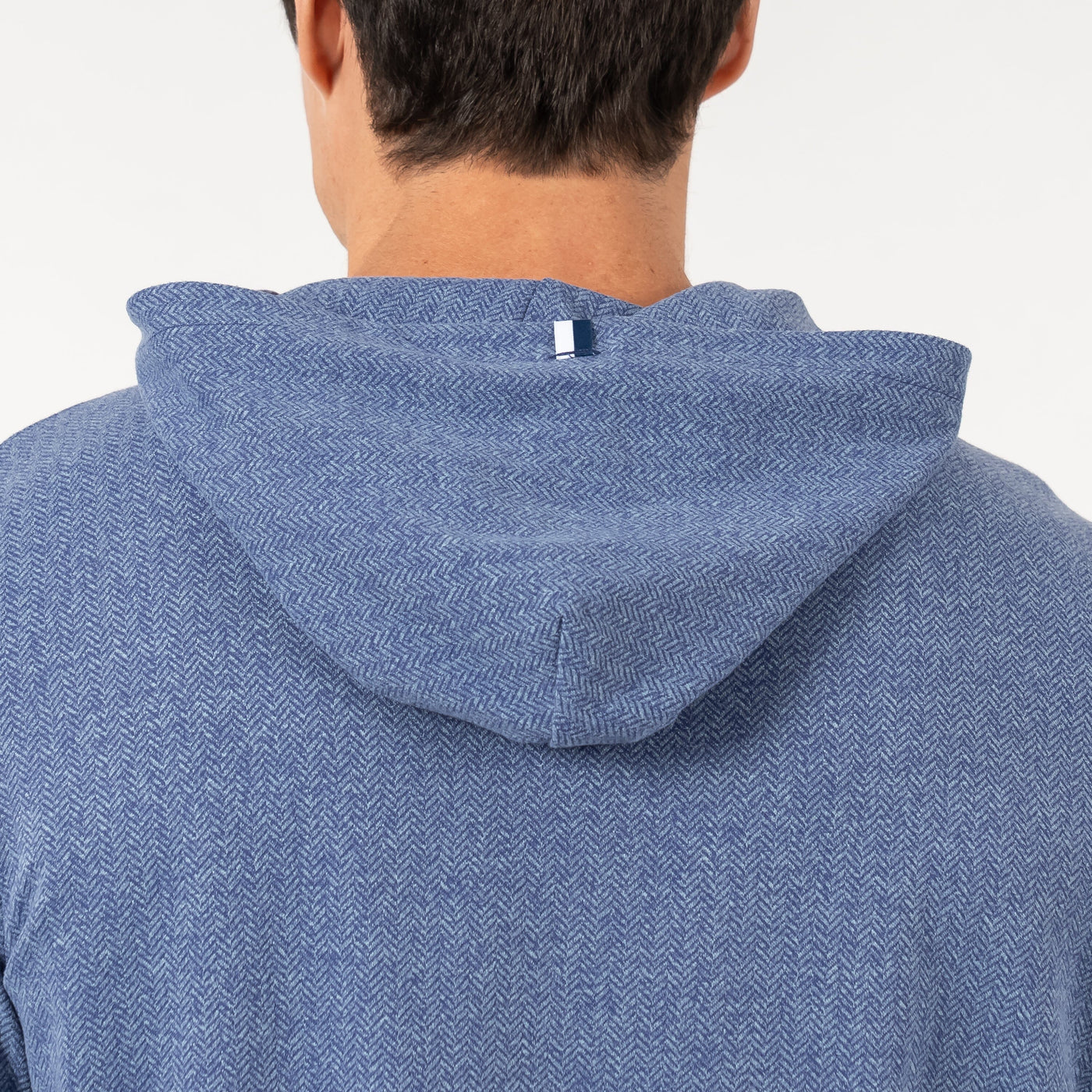 Hesi Performance Hoodie | Herringbone Jacquard - Flag Blue/Zenith Blue