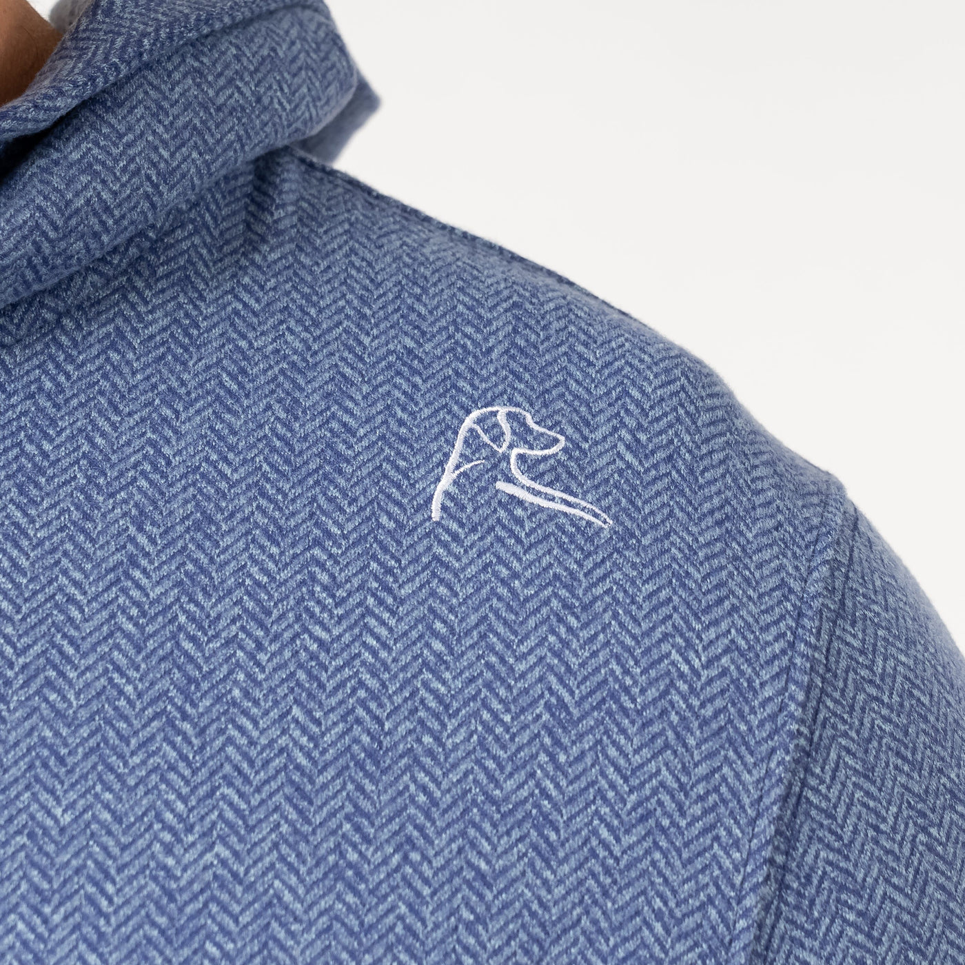 Hesi Performance Hoodie | Herringbone Jacquard - Flag Blue/Zenith Blue