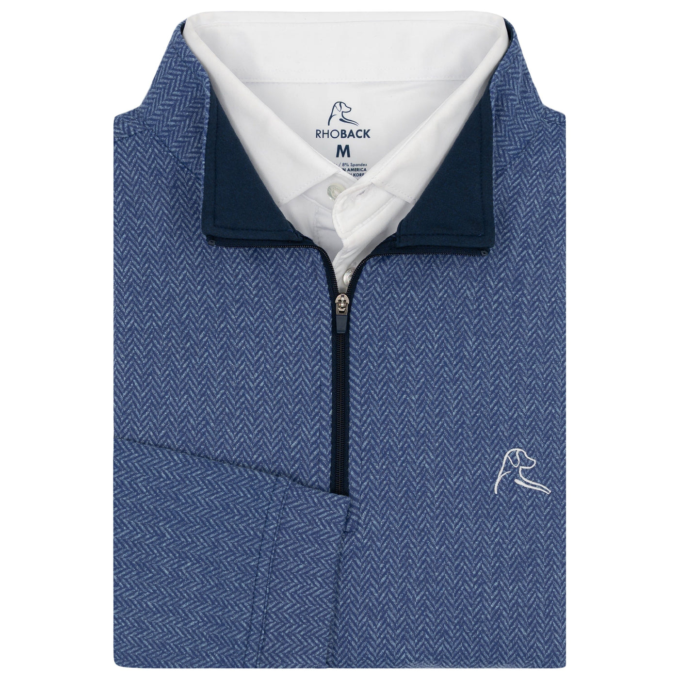 Herringbone Jacquard Performance Q-Zip | The Herringbone Jacquard - Flag Blue/Zenith Blue