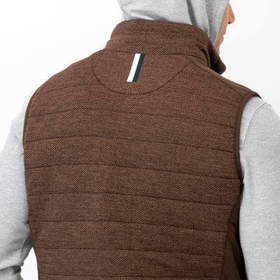 Fulton Performance Vest | The Herringbone Jacquard - Sepia/Cocoa