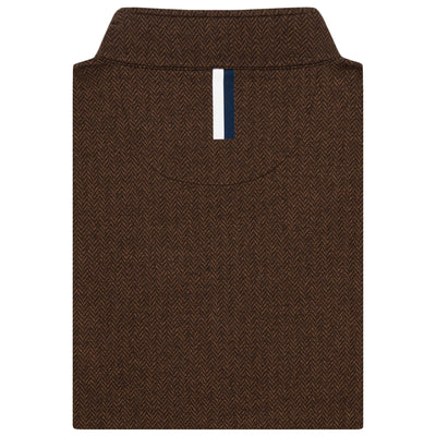 Herringbone Jacquard Performance Q-Zip | The Herringbone Jacquard - Sepia/Cocoa
