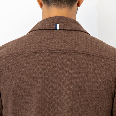 Sheffield Shirt | The Herringbone Jacquard - Sepia/Cocoa
