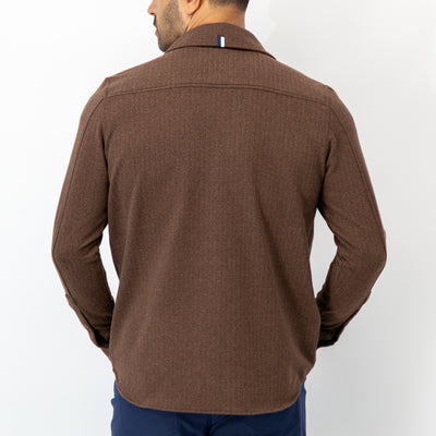 Sheffield Shirt | The Herringbone Jacquard - Sepia/Cocoa