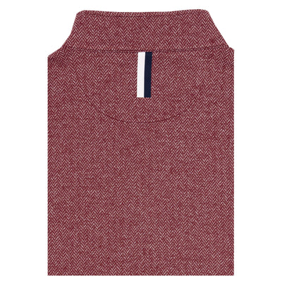 Herringbone Jacquard Performance Q-Zip | The Herringbone - Merlot/White