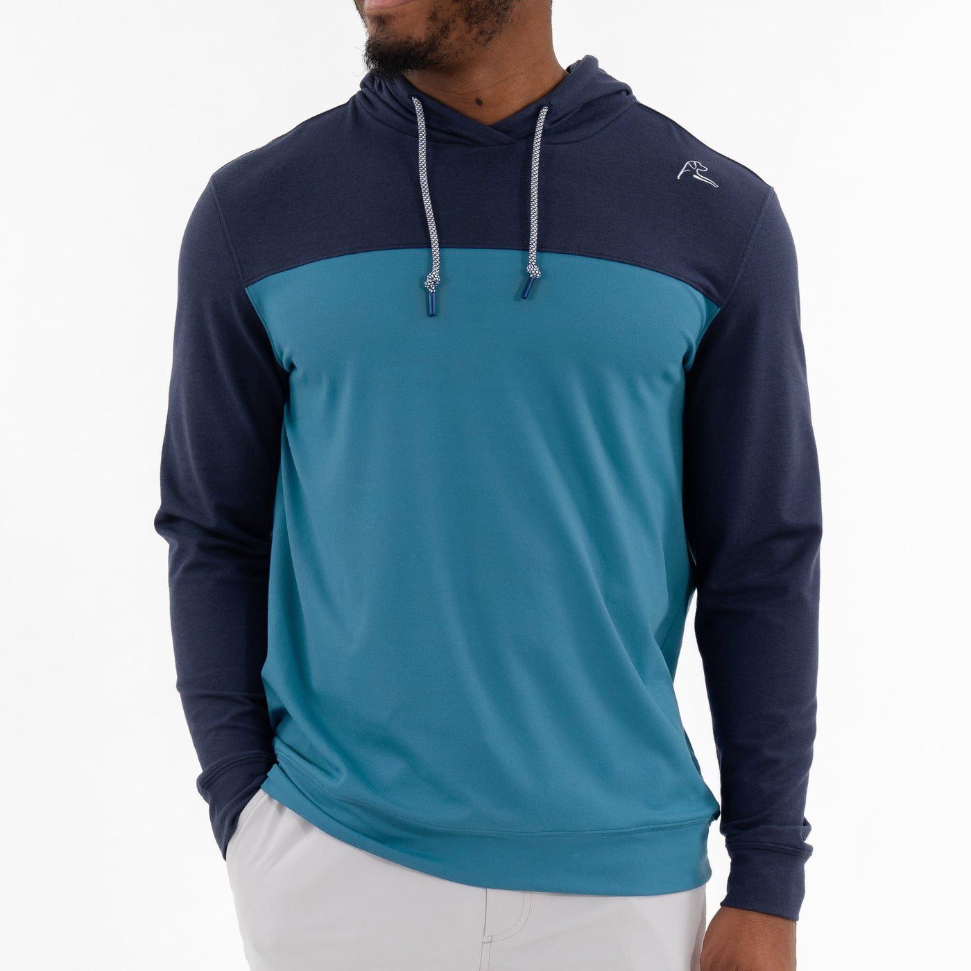 Hesi Performance Hoodie | Colorblock - Fleet Navy/Mariner Blue