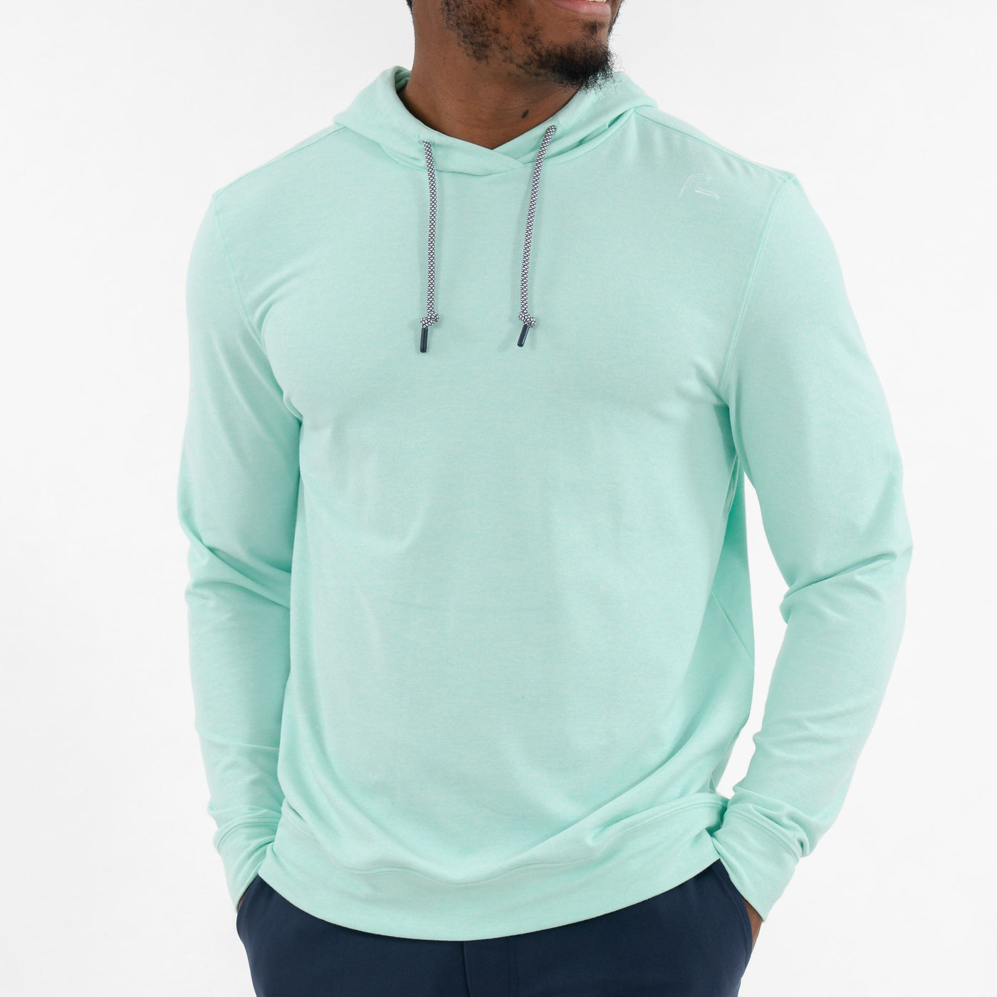 Hesi Performance Hoodie | Heather - Mint Green/White