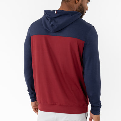 Hesi Performance Hoodie | Colorblock - Fleet Navy/Merlot