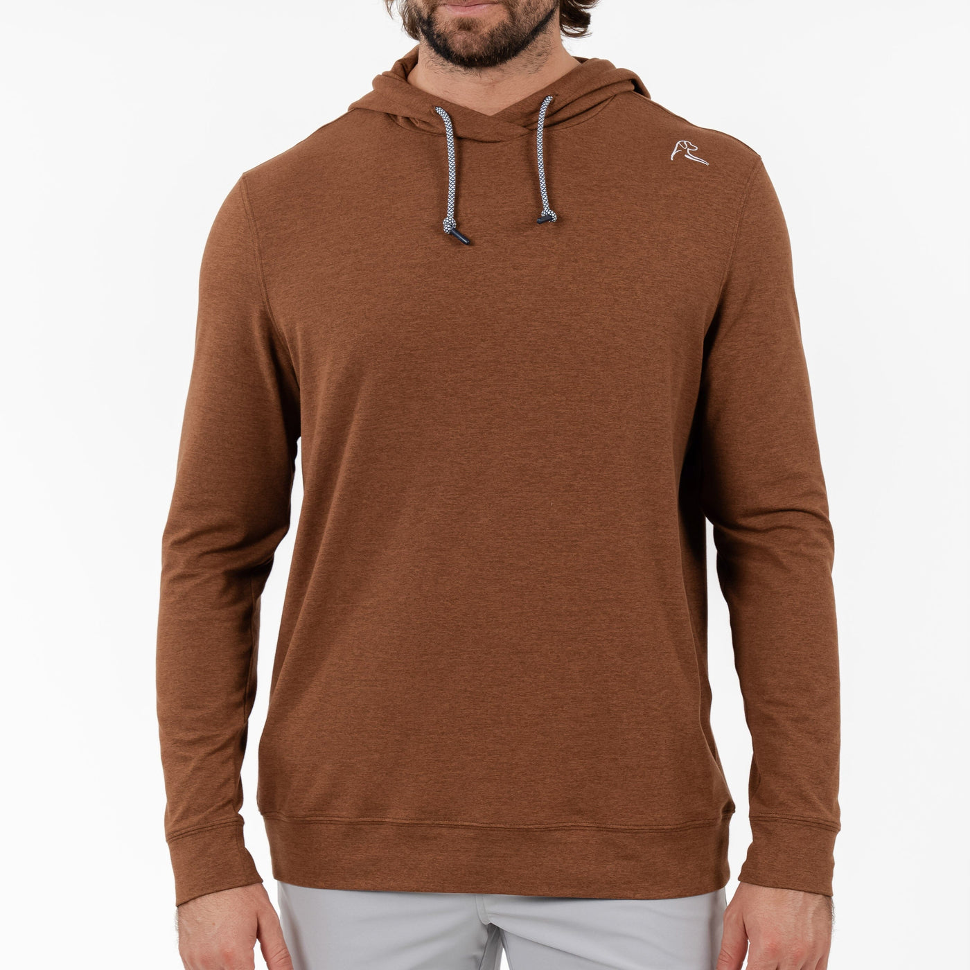 Hesi Performance Hoodie | Heather - Chocolate/Bunker Brown