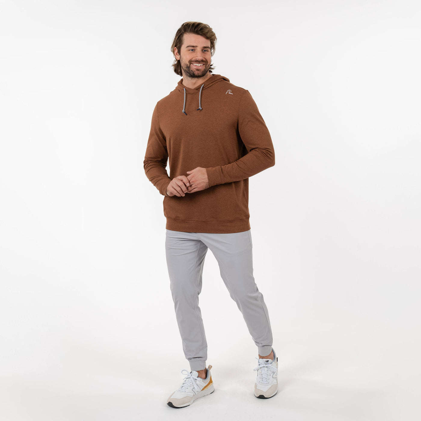 Hesi Performance Hoodie | Heather - Chocolate/Bunker Brown