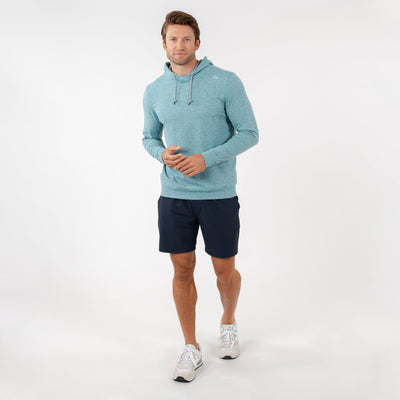 Hesi Performance Hoodie | Heather - Mariner Blue/Mint Green