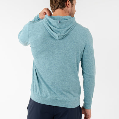 Hesi Performance Hoodie | Heather - Mariner Blue/Mint Green