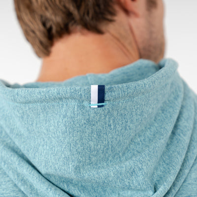 Hesi Performance Hoodie | Heather - Mariner Blue/Mint Green