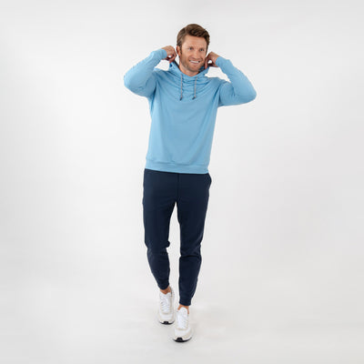 Hesi Performance Hoodie | Heather - Maritime Blue/Maritime Blue