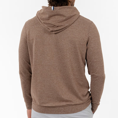 Hesi Performance Hoodie | Herringbone Jacquard - Saddle Brown/White