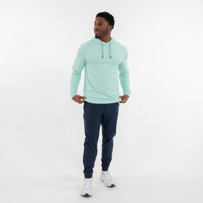 Hesi Performance Hoodie | Heather - Mint Green/White