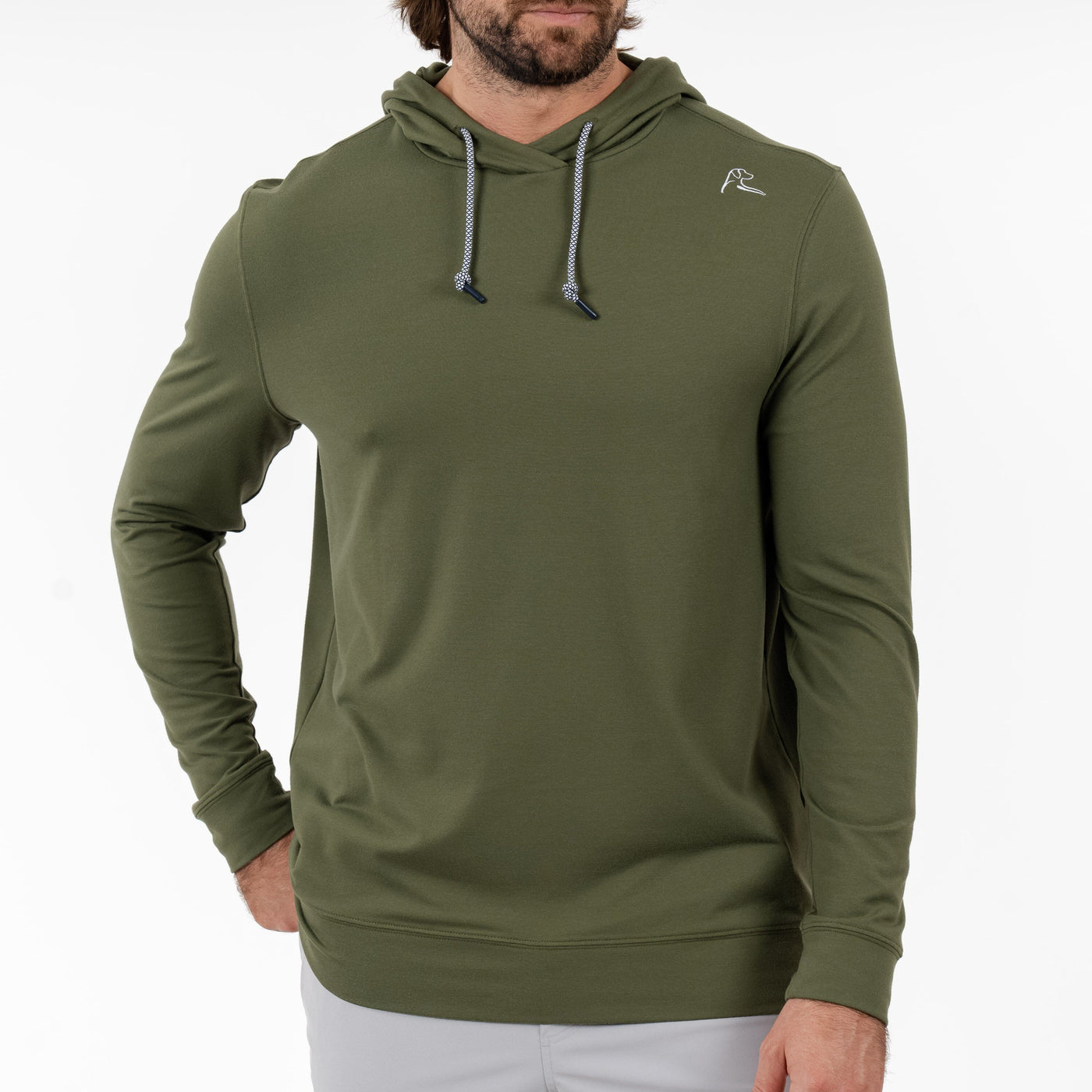 Hesi Performance Hoodie | Heather - Moss Green/Moss Green