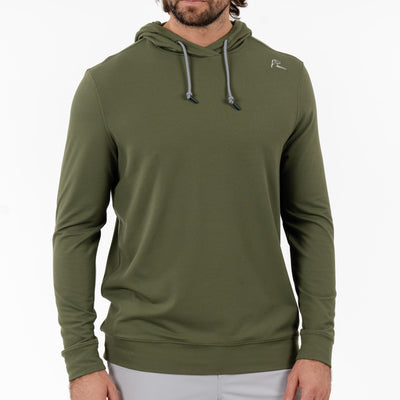 Hesi Performance Hoodie | Heather - Moss Green/Moss Green