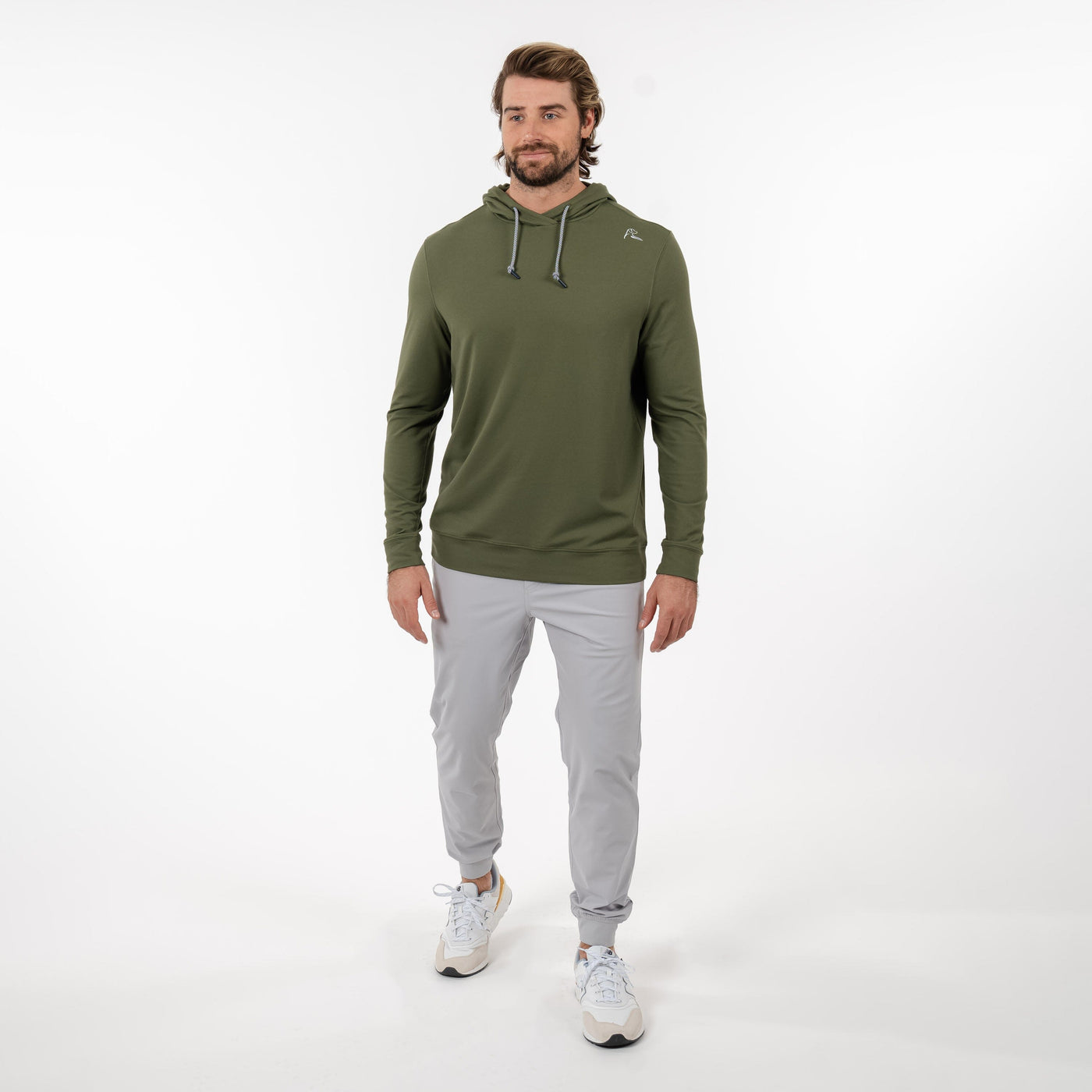 Hesi Performance Hoodie | Heather - Moss Green/Moss Green