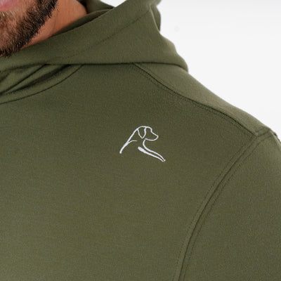 Hesi Performance Hoodie | Heather - Moss Green/Moss Green