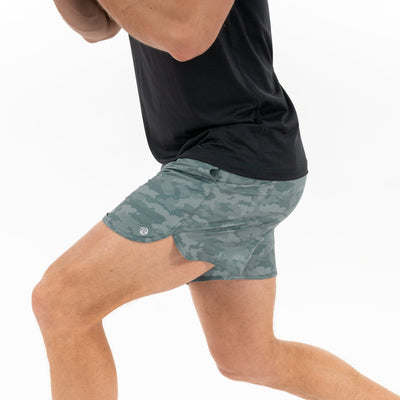 Grit Gym Short - 5" | The Hex Camo - Jungle Green