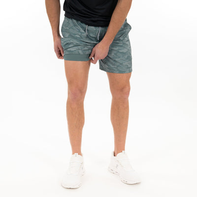 Grit Gym Short - 7" | The Hex Camo - Jungle Green