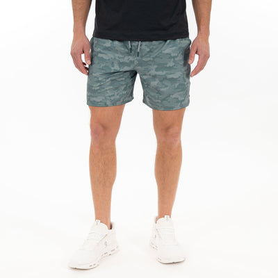 Grit Gym Short - 7" | The Hex Camo - Jungle Green