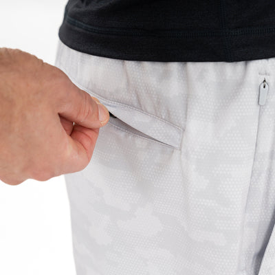 Grit Gym Short - 5" | The Hex Camo - Stratus Grey