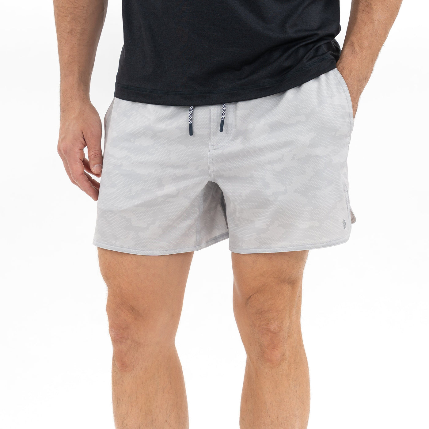 Grit Gym Short - 5" | The Hex Camo - Stratus Grey