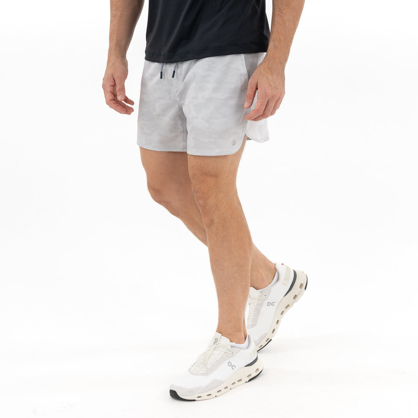 Grit Gym Short - 5" | The Hex Camo - Stratus Grey
