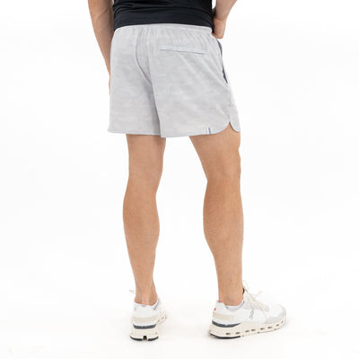 Grit Gym Short - 5" | The Hex Camo - Stratus Grey