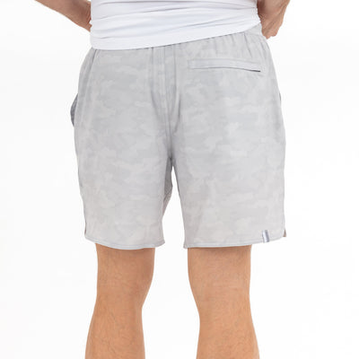 Grit Gym Short - 7" | The Hex Camo - Stratus Grey